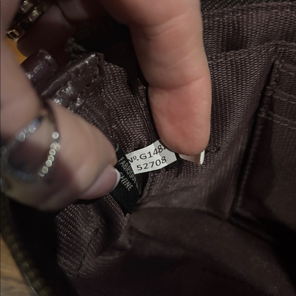 Coach Burgundy Leather Studded Heart Crossbody Bag & Wristlet - Picture 11 of 11